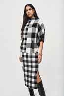 Plaid Jacquard Knit Jumper - Black/vanilla