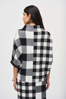 Plaid Jacquard Knit Jumper - Black/vanilla