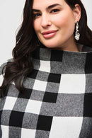 Plaid Jacquard Knit Jumper - Black/vanilla