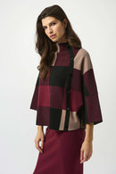 Plaid Jacquard Top - Merlot/multi