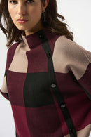 Plaid Jacquard Top - Merlot/multi