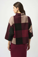 Plaid Jacquard Top - Merlot/multi