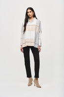 Jacquard Knit Cover-Up - Vanilla/oatmeal/grey