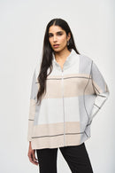 Jacquard Knit Cover-Up - Vanilla/oatmeal/grey