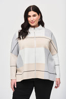 Jacquard Knit Cover-Up - Vanilla/oatmeal/grey