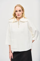 Zipped Collar Sweater - Vanilla