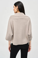 Jacquard ZipCollar Jumper - Taupe Melange