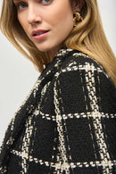 Plaid Blazer With Pockets - Black/vanilla