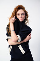 Funnel Neck Jumper - Midnight Blue/moonstone