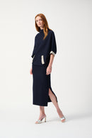 Funnel Neck Jumper - Midnight Blue/moonstone