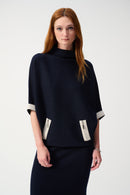 Funnel Neck Jumper - Midnight Blue/moonstone