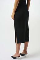 Sweater Knit Midi Skirt - Black