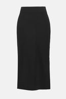 Sweater Knit Midi Skirt - Black