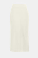 Sweater Knit Midi Skirt - Winter White