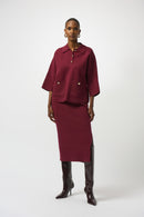 Sweater Knit Midi Skirt - Merlot