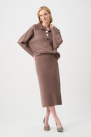 Sweater Knit Midi Skirt - Mink