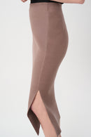 Sweater Knit Midi Skirt - Mink