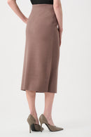 Sweater Knit Midi Skirt - Mink