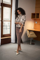 Sweater Knit Midi Skirt - Mink