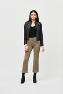 Faux Suede Jacket W/Mesh - Black/silver