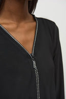 Flared High Low Top - Black