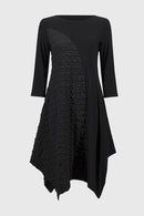 Knit And Jacquard Dress - Black