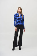 Abstract Print Wrap Top - Royal Sapphire/multi