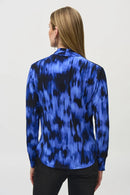 Abstract Print Wrap Top - Royal Sapphire/multi