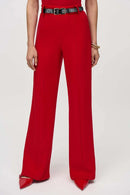 Belted Wide-Leg Trousers - Lipstick Red