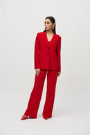 Silky Knit Fitted Blazer - Lipstick Red