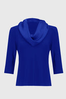 Knit And Satin Fitted Top - Royal Sapphire