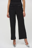 Sequins Wide-Leg Trousers - Black