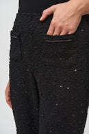 Sequins Wide-Leg Trousers - Black