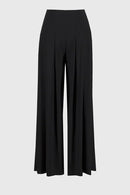 Knit Wide-Leg Trousers - Black