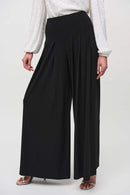 Knit Wide-Leg Trousers - Black
