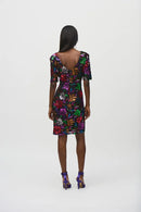 Floral Print Sheath Dress - Black/multi