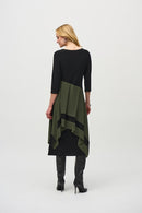 Colour Block Dress - Black/iguana