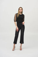 Mesh Sleeves Top - Black