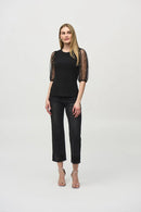 Mesh Sleeves Top - Black