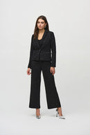 Chain Trim Sequin Blazer - Black