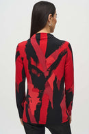 Abstract Prt MockNeck Top - Black/multi