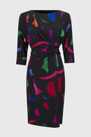 Abstract Prt Sheath Dress - Black/multi