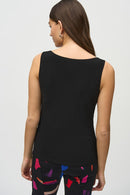 Silky Knit Cowl Neck Camisole - Black
