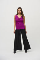 Silky Knit Cowl Neck Camisole - Empress