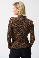Animal Print Fitted Top - Beige/black