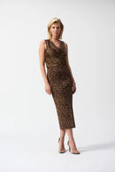 Satin SL Animal Print Top - Beige/black