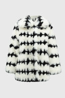 Reversible Faux Fur Coat - Vanilla/black