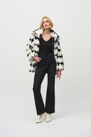 Reversible Faux Fur Coat - Vanilla/black