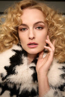 Reversible Faux Fur Coat - Vanilla/black