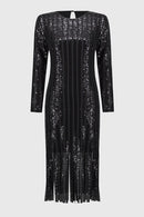 Sequined Midi Dress - Black